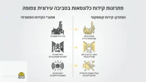 צוות מבצע קידוח כלונסאות ידני בחצר צרה
