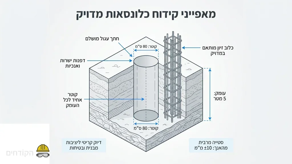 נוצר על ידי מודל בינה מלאכותית Gemini Pro בור קידוח מוכן ליציקת בטון