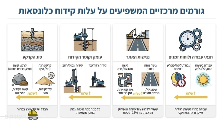 מכונת קידוח כלונסאות מקצועית באתר בנייה