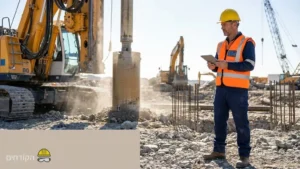 צוות מקצועי של חברת הקודחים מפקח על עבודות ביסוס מתקדמות
