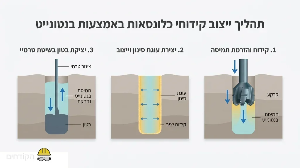 הכנת תרחיף בנטונייט באתר בנייה