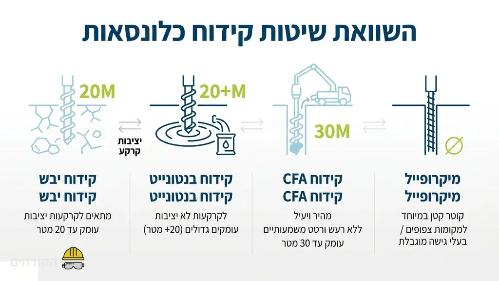 מכונת קידוח כלונסאות מקצועית בפעולה באתר בנייה