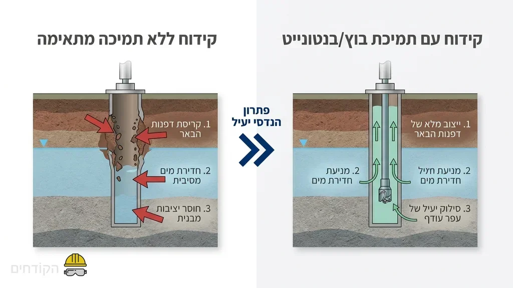 אתר קידוח בקרקע רוויה במים