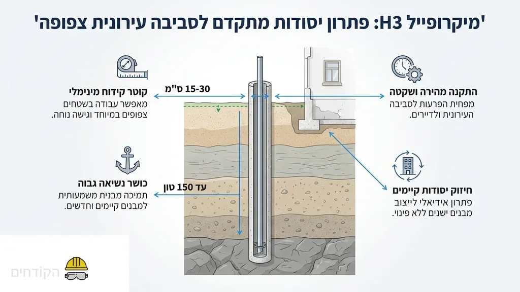 ציוד מיקרופייל קומפקטי בפרויקט התחדשות עירונית